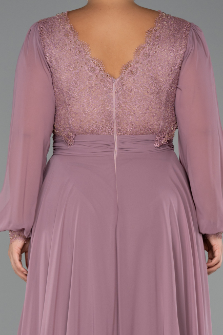 Kleider in Großen Größen Lang Chiffon Altrosa ABU5276