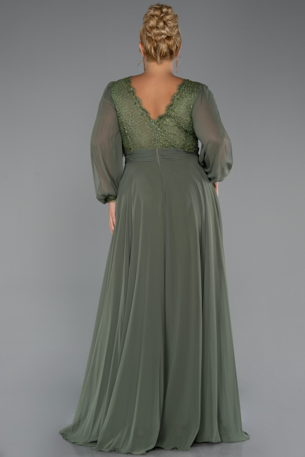 Kleider in Großen Größen Lang Chiffon Khaki ABU5276