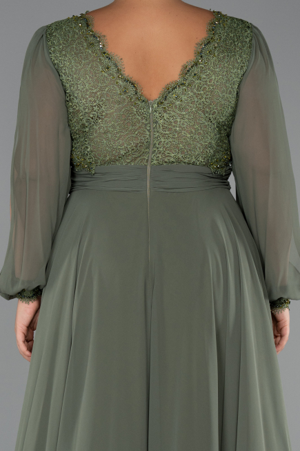 Kleider in Großen Größen Lang Chiffon Khaki ABU5276
