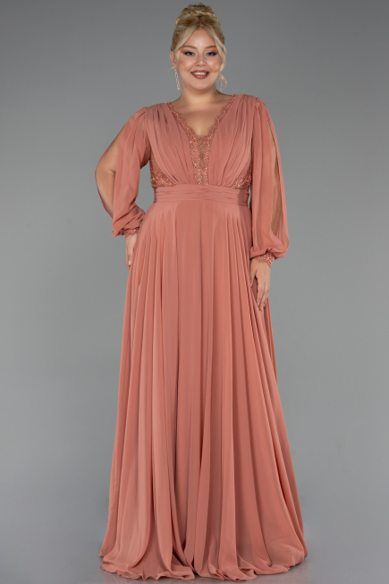 Kleider in Großen Größen Lang Chiffon Zwiebelschale ABU5276