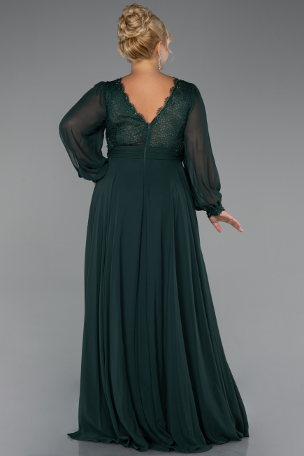 Kleider in Großen Größen Lang Chiffon Smaragdgrün ABU5276