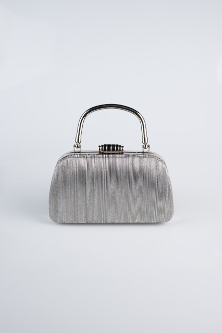 Abendtasche Laserschnitt Platin SH839