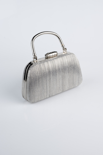 Abendtasche Laserschnitt Platin SH839
