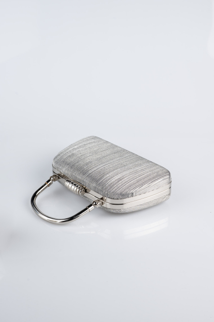 Abendtasche Laserschnitt Platin SH839