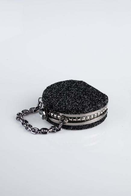 Abendtasche Steinbesetzt Schwarz SH854