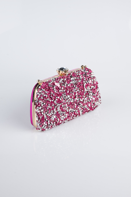 Abendtasche Satin Fuchsie SH849
