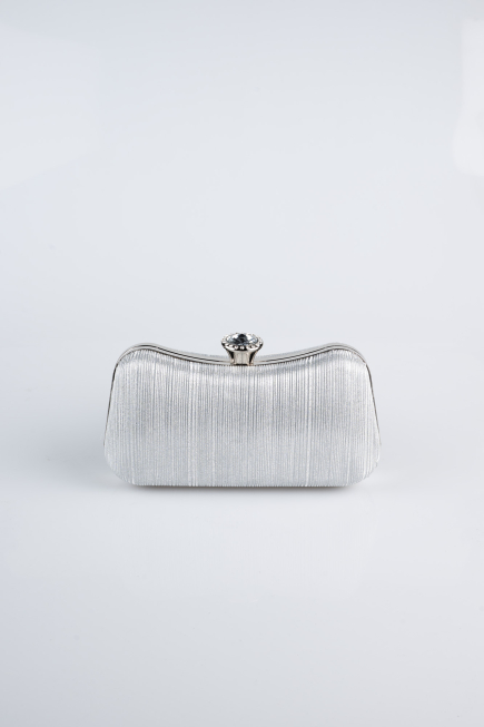 Abendtasche Laserschnitt Silber SH855