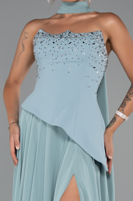 Abendkleid Lang Chiffon Türkis ABU5280