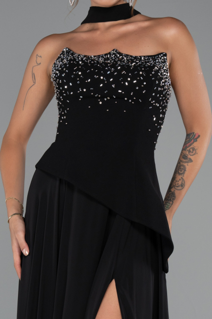 Abendkleid Lang Chiffon Schwarz ABU5280