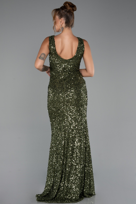Abendkleid Lang Khaki ABU5281