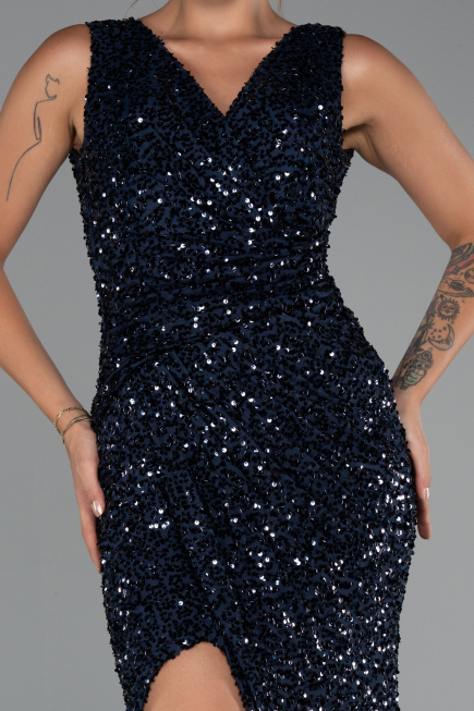 Abendkleid Lang Marineblau ABU5281