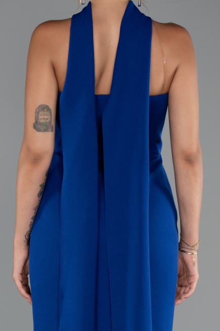Abendkleid im Meerjungfrau-Stil Lang Sächsischblau ABU5282