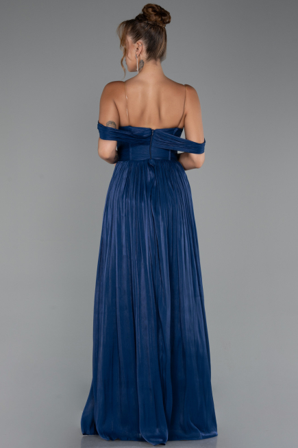 Partykleid Lang Chiffon Marineblau ABU5283