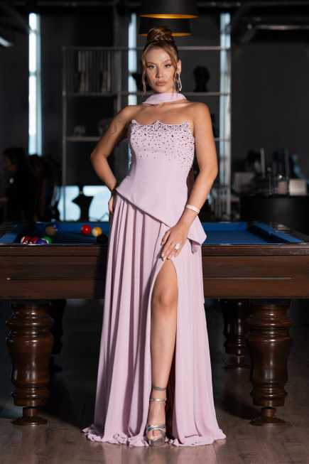 Abendkleid Lang Chiffon Puder ABU5280
