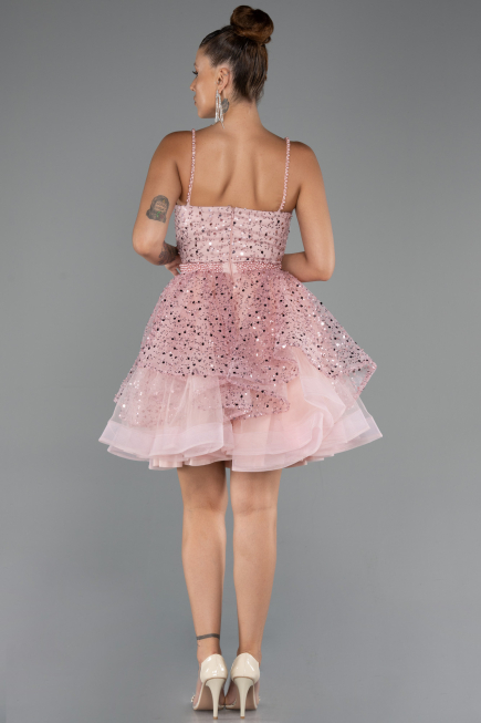 Abendkleid Kurz Puder ABK2435