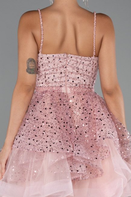 Abendkleid Kurz Puder ABK2435