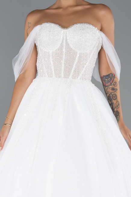 Hochzeitskleider Lang Weiß ABG103