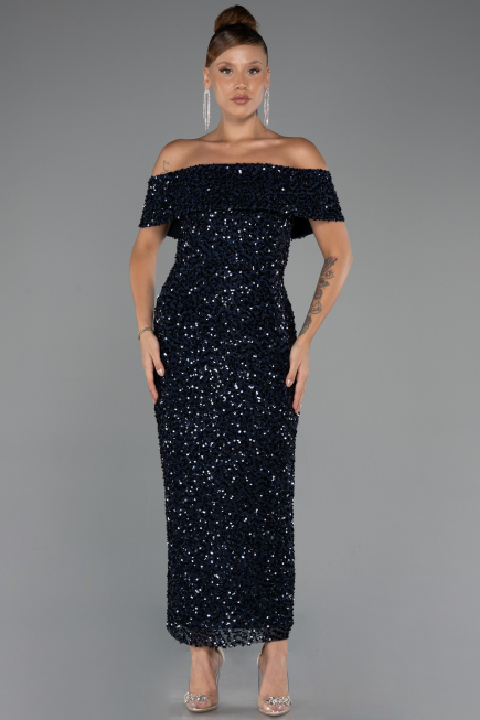 Partykleid Midi Marineblau ABK2440