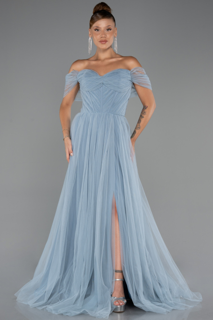 Abendkleid Lang Eisblau ABU5302