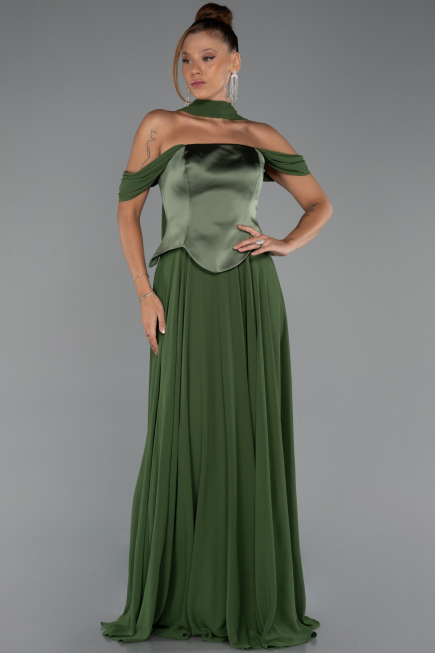 Abendkleid Lang Chiffon Khaki ABU5327