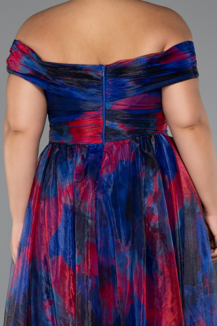 Abendkleid in Übergröße Lang Marineblau ABU5263