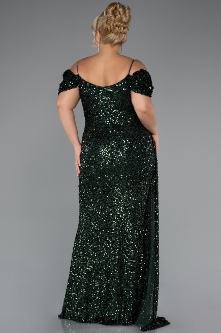 Abendkleid in Übergröße Lang Smaragdgrün ABU5232