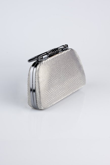 Abendtasche Gemustert Platin SH839