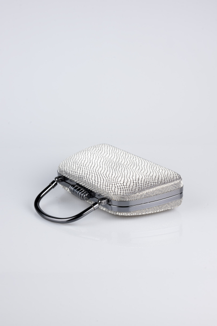 Abendtasche Gemustert Platin SH839