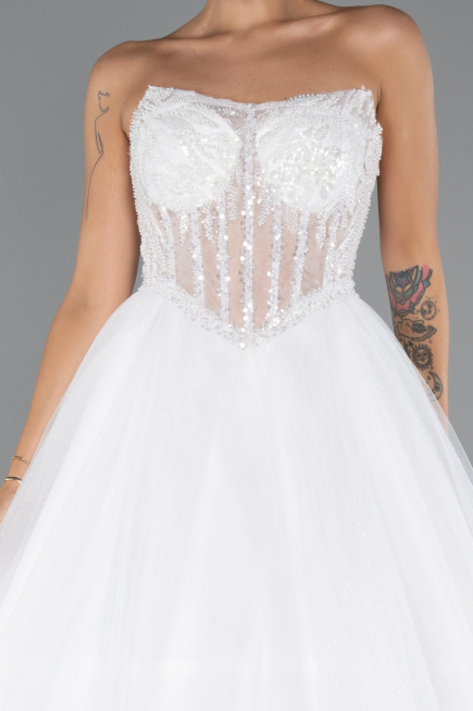 Hochzeitskleider Lang Weiß ABG159
