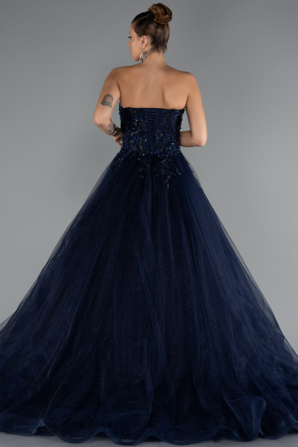 Designer Verlobungskleid Lang Marineblau ABU5344