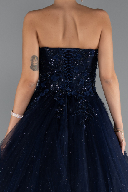 Designer Verlobungskleid Lang Marineblau ABU5344