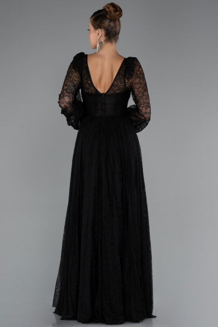 Abendkleid Lang Spitze Schwarz ABU5334