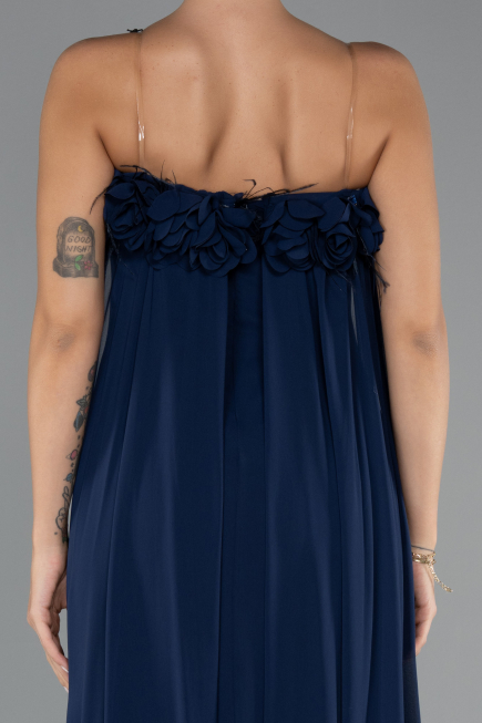 Abschlusskleid Lang Chiffon Marineblau ABU5351