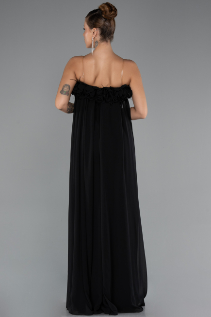 Abschlusskleid Lang Chiffon Schwarz ABU5351