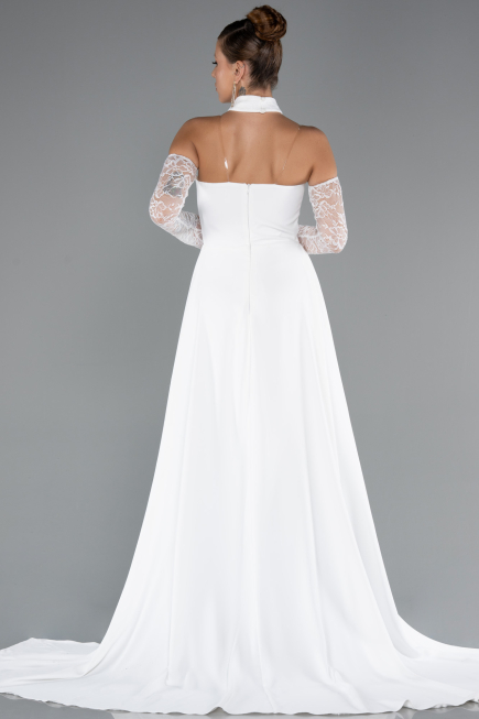 Standesamtkleid Lang Weiß ABU5355