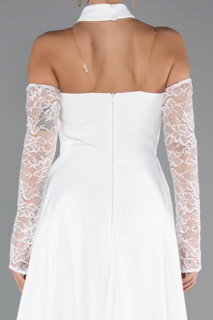 Standesamtkleid Lang Weiß ABU5355