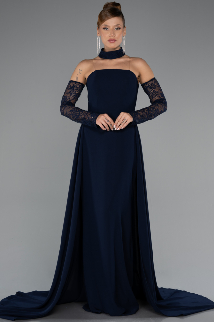 Standesamtkleid Lang Marineblau ABU5355