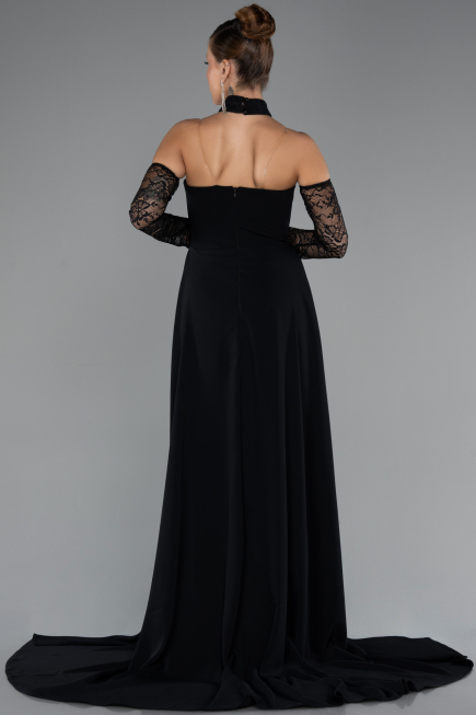 Standesamtkleid Lang Schwarz ABU5355
