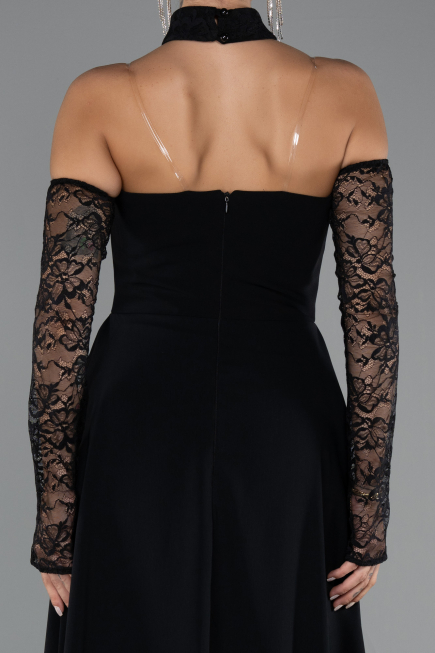 Standesamtkleid Lang Schwarz ABU5355