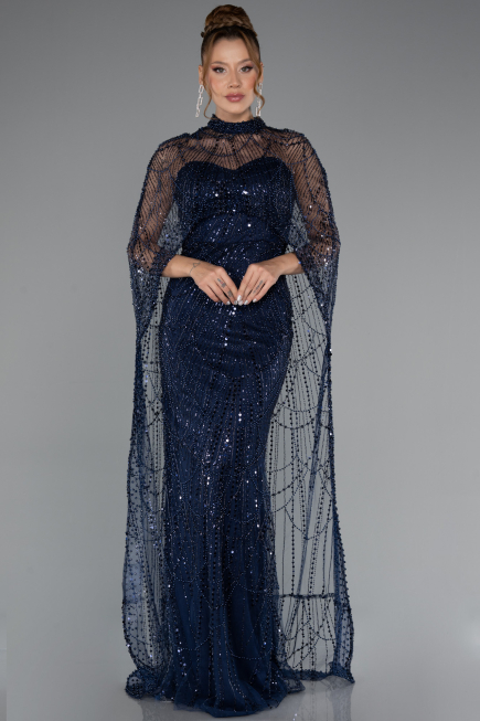 Abendkleid Lang Marineblau ABU4517