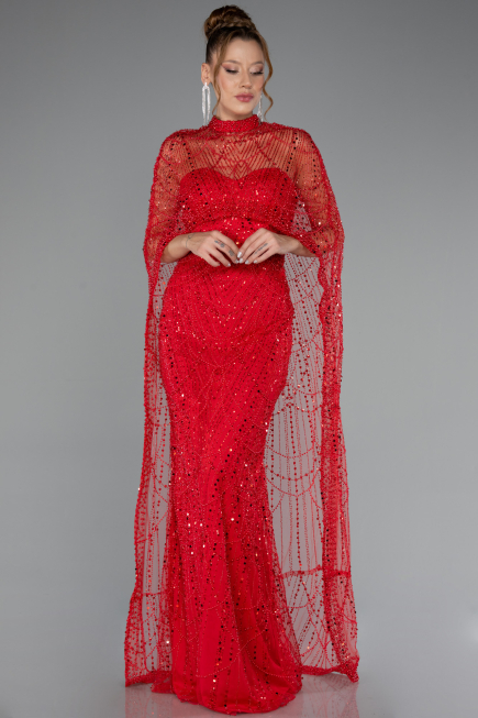 Rot Abendkleid Lang ABU4517