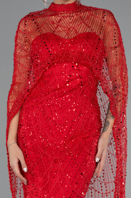 Rot Abendkleid Lang ABU4517