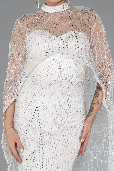 Abendkleid Lang Weiß ABU4517