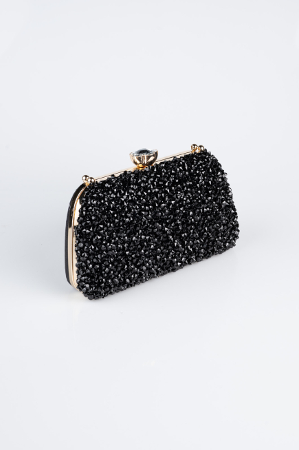 Abendtasche Verputz Schwarz-Gold SH849