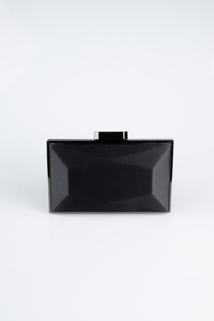 Abendtasche Satin Schwarz V740