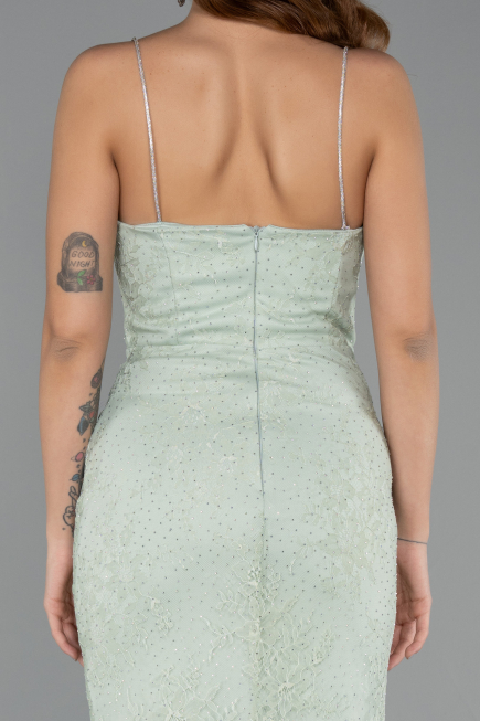 Abendkleid Lang Spitze Minzgrün ABU5407