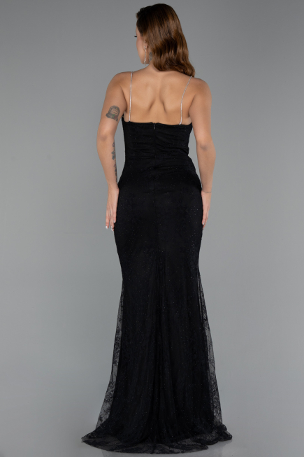 Abendkleid Lang Spitze Schwarz ABU5407