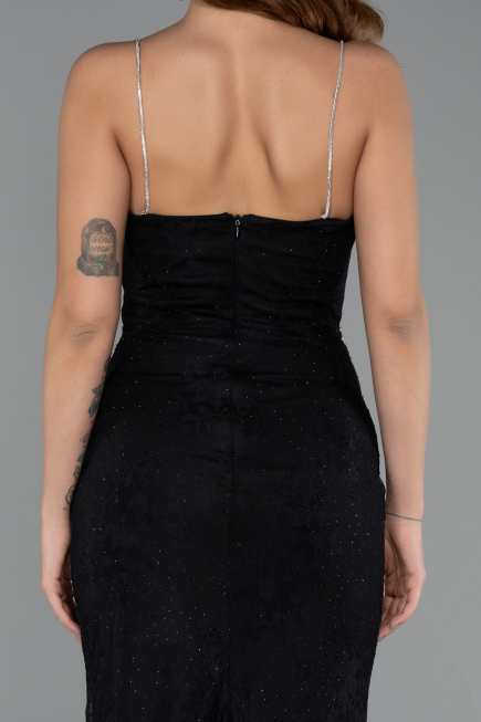 Abendkleid Lang Spitze Schwarz ABU5407