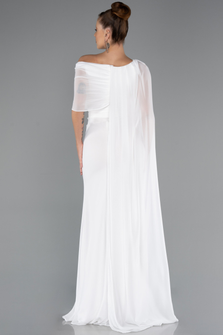 Standesamtkleid Lang Chiffon Weiß ABU5418