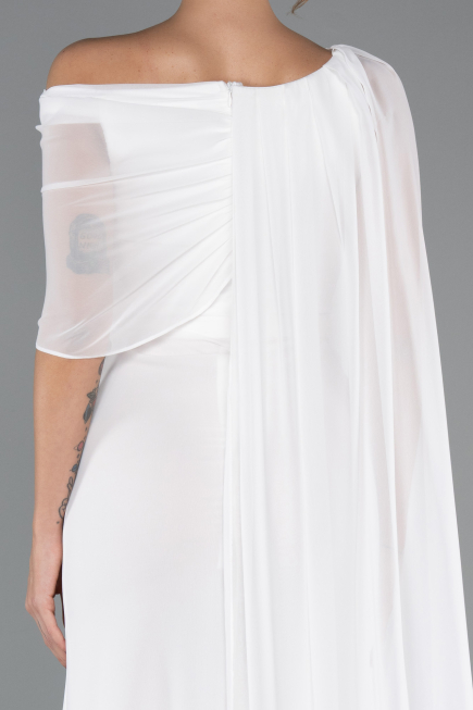 Standesamtkleid Lang Chiffon Weiß ABU5418